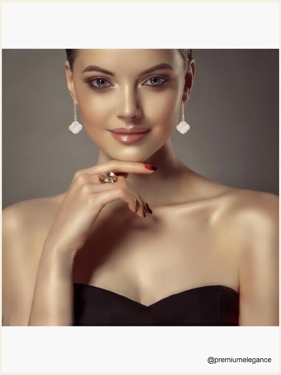Women 14K Gold Drop Dangle Earrings Natural Shell Pearl Handmade Jewelry Gift